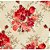 Tricoline Floral Amor Perfeito (Vermelho), 100% Algodão, Unid. 50cm x 1,50mt - Imagem 1