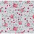 Tricoline Floral Ramos (Cinza com Rosa), 100% Algodão, Unid. 50cm x 1,50mt - Imagem 1