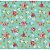 Tricoline Estampado Floral Lúcia Cor - 17 (Tiffany com Rosa), 100% Algodão, Unid. 50cm x 1,50mt - Imagem 1