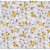 Tricoline Estampado Floral Lúcia Cor - 16 (Cinza com Amarelo), 100% Algodão, Unid. 50cm x 1,50mt - Imagem 1