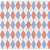 Tricoline Estampado Trapézio - Cor 06 (Azul com Coral), 100% Algodão, Unid. 50cm x 1,50mt - Imagem 1