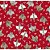 Tricoline Estampado Cat - Cor-05 (Vermelho), 100% Algodão, Unid. 50cm x 1,50mt - Imagem 1