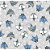Tricoline Estampado Cat - Cor-01 (Cinza com Azul), 100% Algodão, Unid. 50cm x 1,50mt - Imagem 1