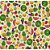 Tricoline Estampado Salada de Frutas - Cor-02 (Bege), 100% Algodão, Unid. 50cm x 1,50mt - Imagem 1
