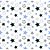 Tricoline Estrelas Star - Cor-01 (Azul com Cinza), 100% Algodão, Unid. 50cm x 1,50mt - Imagem 1