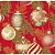 Tricoline Estampado Natal Bolas (Vermelho), 100% Algodão, Unid. 50cm x 1,50mt - Imagem 1