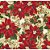 Tricoline Estampado Natal Floral 01 (Bege), 100% Algodão, Unid. 50cm x 1,50mt - Imagem 1