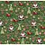Tricoline Estampado Natal Papai Noel (Verde), 100% Algodão, Unid. 50cm x 1,50mt - Imagem 1