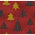 Tricoline Estampado Arvore de Natal (Vermelho), 100% Algodão, Unid. 50cm x 1,50mt - Imagem 1
