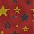 Tricoline Estampado Natal Estrelas (Vermelho), 100% Algodão, Unid. 50cm x 1,50mt - Imagem 1