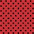 Tricoline Poá Médio Peri Preto Fundo Vermelho, 50cm x 1,50m - Imagem 1
