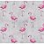 Tricoline Estampado Flamingo - Cor-03 (Cinza), 100% Algodão, Unid. 50cm x 1,50mt - Imagem 1