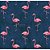 Tricoline Estampado Flamingo - Cor-01 (Marinho), 100% Algodão, Unid. 50cm x 1,50mt - Imagem 1