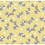 Tricoline Estampado Raposa - Cor-06 (Amarelo com Cinza), 100% Algodão, Unid. 50cm x 1,50mt - Imagem 1