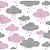 Tricoline Estampado Nuvem Cloud - Cor-03 (Rosa com Cinza), 100% Algodão, Unid. 50cm x 1,50mt - Imagem 1