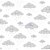 Tricoline Estampado Nuvem - Cor-09 (Branco com Cinza), 100% Algodão, Unid. 50cm x 1,50mt - Imagem 1