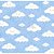 Tricoline Estampado Nuvem - Cor-07 (Azul), 100% Algodão, Unid. 50cm x 1,50mt - Imagem 1