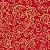 Tricoline Natal Arabesco Vermelho, 100% Algod, 50cm x 1,50mt - Imagem 1