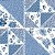 Tricoline Felicidade em Flores Patch Azul, 50cm x 1,50mt - Imagem 1