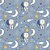 Tricoline Ursinhos Sonhando, 100% Algodão, 50cm x 1,50mt - Imagem 1