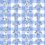 Tricoline Xadrez e Rosas Azul, 100% Algodão, 50cm x 1,50mt - Imagem 1