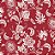 Tecido Tricoline Floral Neutro Vermelho, 50cm x 1,50m - Imagem 1