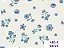 Tricoline Buquê de Flores Azul, 100% Algodão 50cm x 1,50mt - Imagem 1