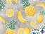 Tricoline Frutas Fundo Cinza Marmorizado, 50cm x 1,50mt - Imagem 1