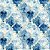 Tricoline Digital Devaneio Floral Azul 5, 50cm x 1,50mt - Imagem 1