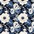 Tricoline Digital Devaneio Floral Azul 2, 50cm x 1,50mt - Imagem 1