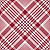 Tricoline Xadrez Diagonal Vermelho, 100%Algod. 50cm x 1,50mt - Imagem 1