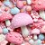Tricoline Digital Cogumelos 3D Rosa Claro, 50cm x 1,50mt - Imagem 1