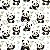 Fralda Mini Quadriculado Digital Pandas Fofuras 50cm X 75cm - Imagem 1