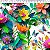 Tricoline Digital Floral F. Branco c Borboletas 50cm x 1,50m - Imagem 1