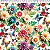 Tricoline Digital Floral F Bege com Borboletas, 50cm x 1,50m - Imagem 1
