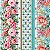Tricoline Barrado Flower Love 01 Cris Poletto, 50cm x 1,50mt - Imagem 1