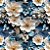 Tricoline Digital Floral 3D Anil, 100%Algodão, 50cm x 1,50mt - Imagem 1