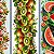 Tricoline Digital Barrado Salada de Frutas, 50cm x 1,50mt - Imagem 1