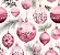 Tricoline Digital Natal Rosa 3, 100% Algodão, 50cm x 1,50mt - Imagem 1