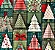 Tricoline Digital Natal Patch 4, 100% Algodão, 50cm x 1,50mt - Imagem 1
