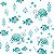 Flanela Estampado Digital Fundo do Mar, 100%Alg. 50cm X 78cm - Imagem 1