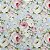 Tricoline Digital Floral Fundo Azul, 100% Alg. 50cm x 1,50mt - Imagem 1