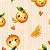 Tricoline Digital Frutinhas Laranja, 100% Alg. 50cm x 1,50mt - Imagem 1