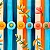 Tricoline Digital Blue Birds Listrado Decorado 50cm x 1,50mt - Imagem 1