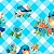 Tricoline Digital Blue Birds Pássaro Xadrez, 50cm x 1,50mt - Imagem 1
