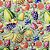 Tricoline Digital Frutas Fundo Bege, 100%Alg. 50cm x 1,50mt - Imagem 1