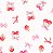 Tecido Tricoline Digital Lacinhos e Cerejas, 50cm x 1,50mt - Imagem 1