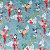 Tecido Tricoline Floral com Pássaros, 100%Alg. 50cm x 1,50mt - Imagem 1