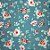 Tecido Tricoline Floral com Ramos Verde, 50cm x 1,50mt - Imagem 1