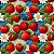 Tricoline Digital Frutas Patch Morangos 100%Alg 50cm x 1,50m - Imagem 1